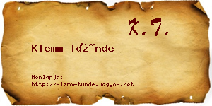 Klemm Tünde névjegykártya