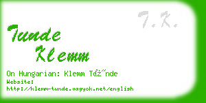 tunde klemm business card